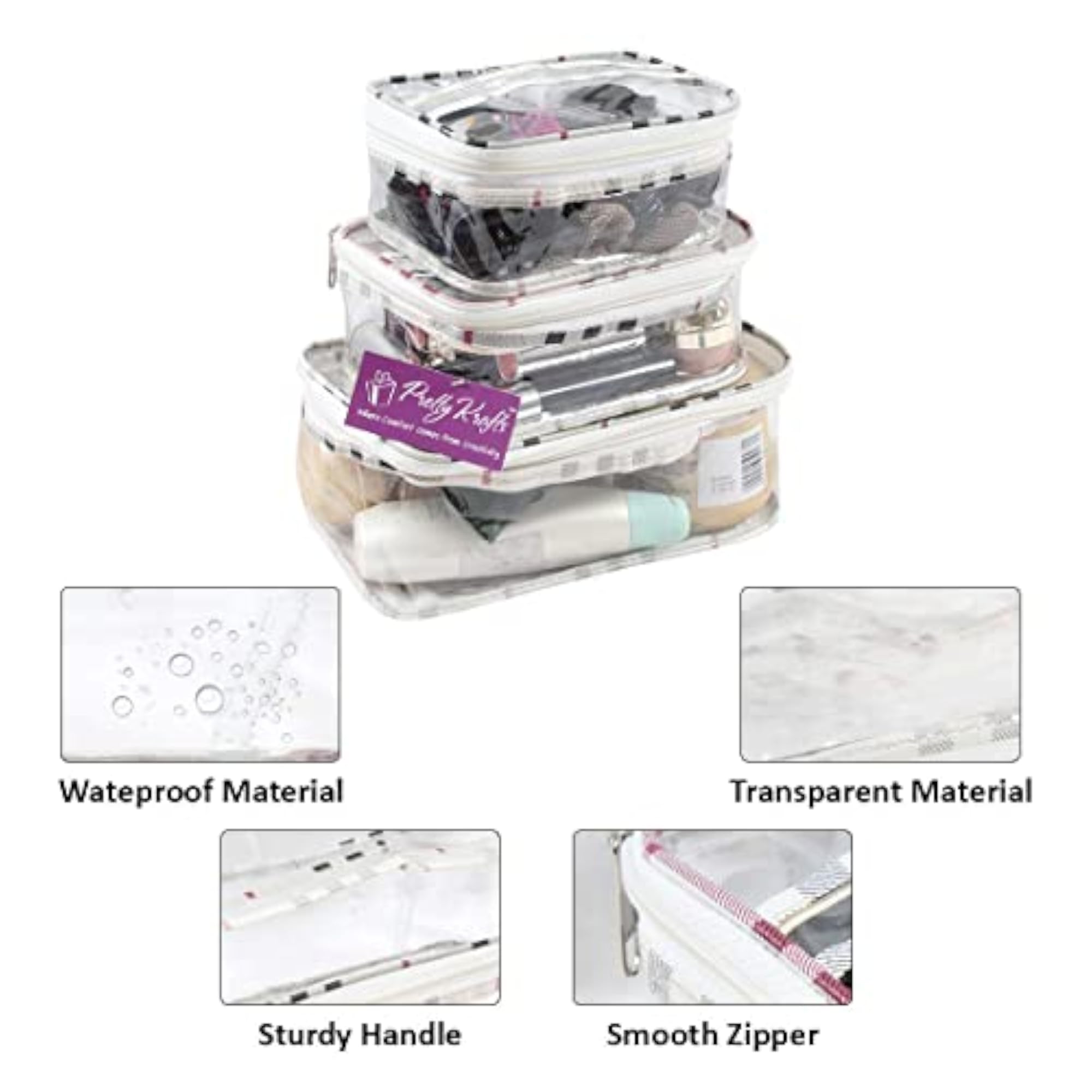 Set of 9 Multipurpose Transparent Plastic Boxes